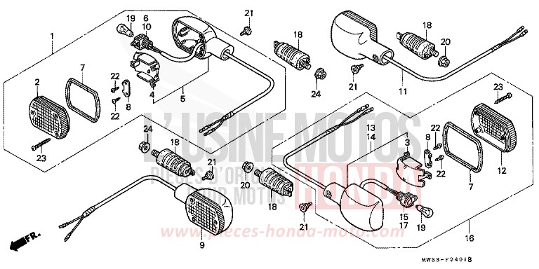 BLINKER (CB750F2) von CB Seven Fifty TASMANIA GREEN ME (G142) von 1996